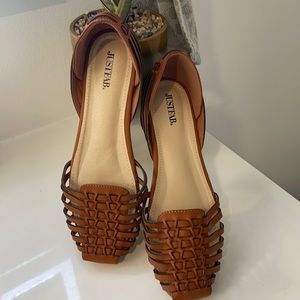 Just Fab Brown Flats